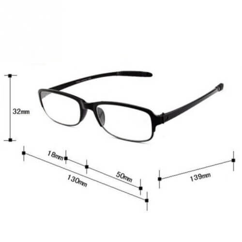 Lesebrille lightweight schwarz Abmessungen