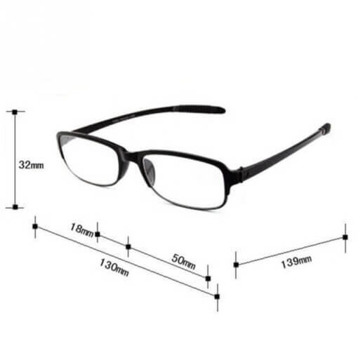 Lesebrille lightweight schwarz Abmessungen