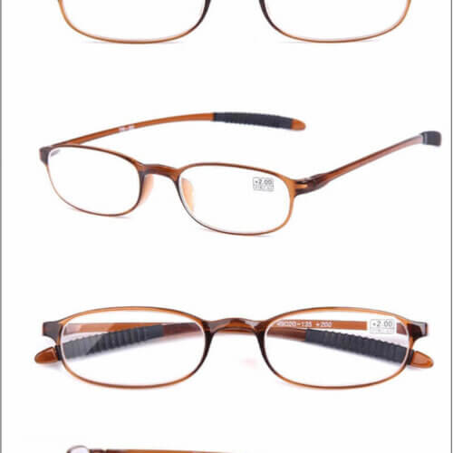 Fertiglesebrille lightweight braun verschiedene Ansichten