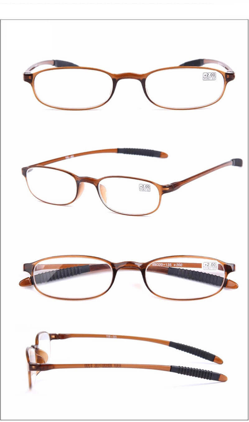 Fertiglesebrille lightweight braun verschiedene Ansichten