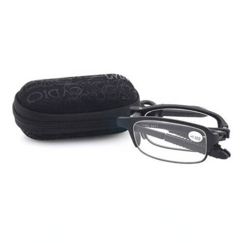Fertiglesebrille faltbar schwarz mit Etui