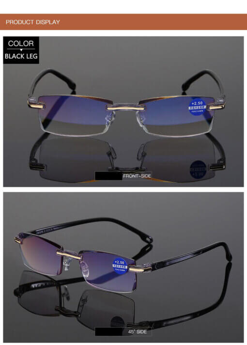 Blaulichtfilterbrille / Lesebrille Star schwarz