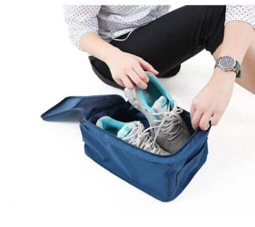 Schuhtasche-Reisezubehör-Packhilfe blau