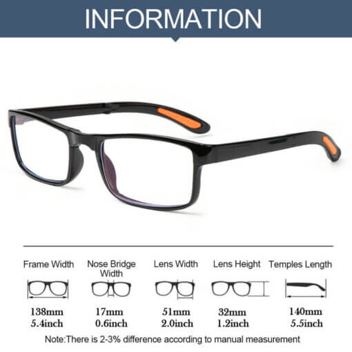 Lesebrille Comfort Fold Blaulichtfilter Abmessungen