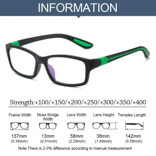 Lesebrille Bilbao mit Blaulichtfilter Abmessungen