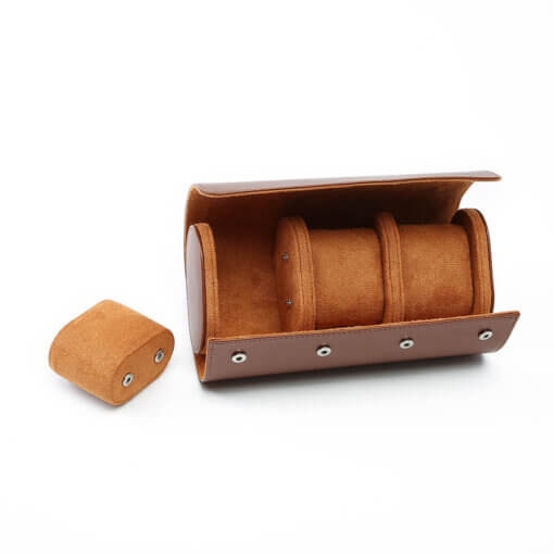 Uhrenrollen / Uhrenboxen aus Leder in braun – Bild 4